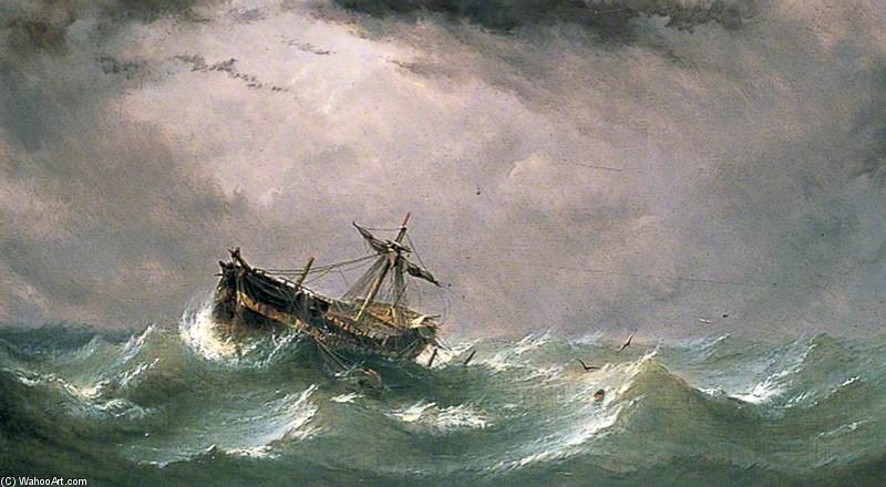 Wikioo.org - The Encyclopedia of Fine Arts - Painting, Artwork by Adolphus Knell - The Shipwreck
