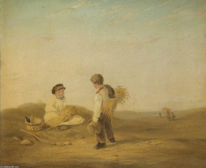Wikioo.org - The Encyclopedia of Fine Arts - Painting, Artwork by William Collins - Boys Gleaning