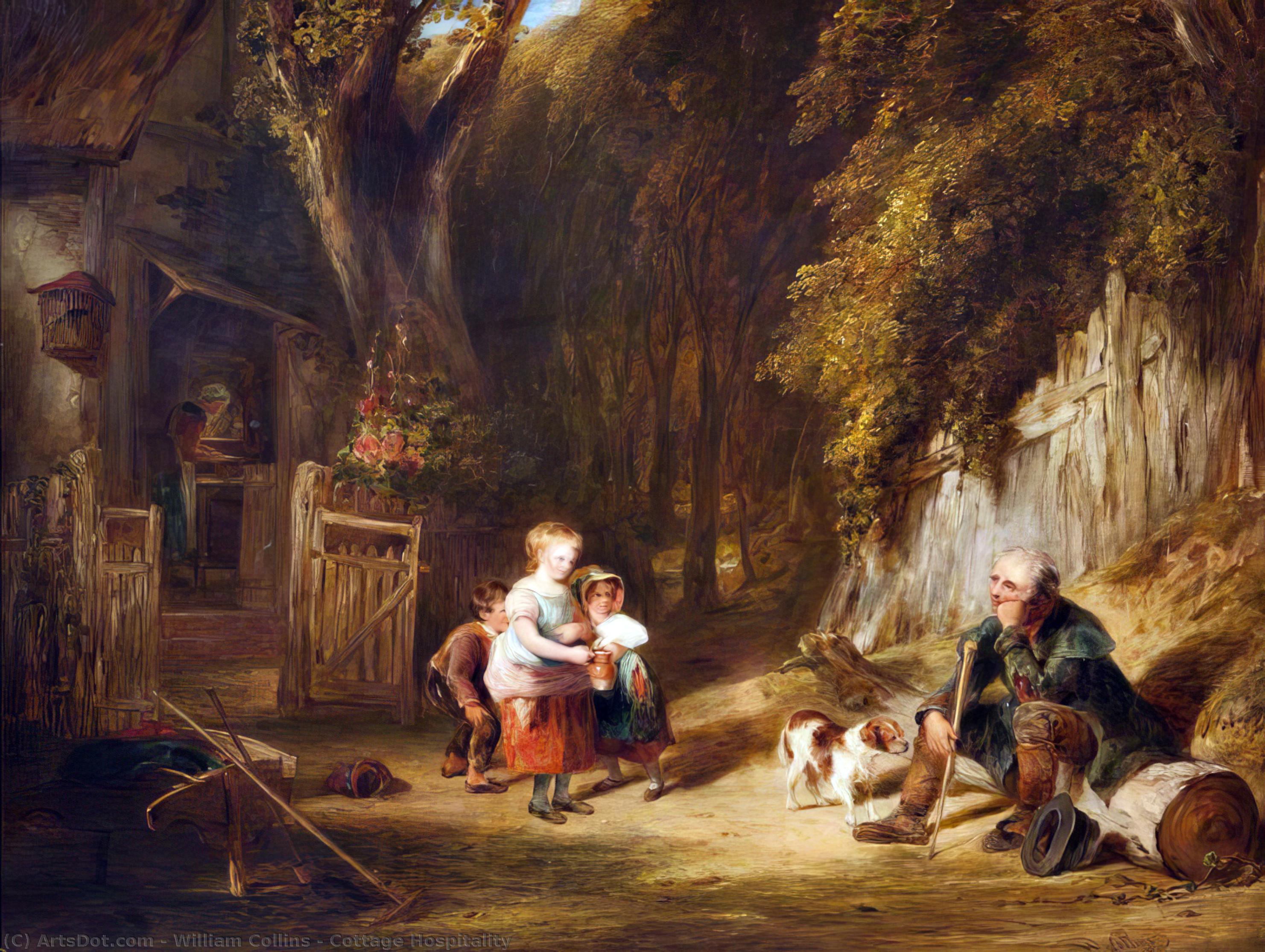 Wikioo.org – L'Encyclopédie des Beaux Arts - Peinture, Oeuvre de William Collins - Cottage Hospitality
