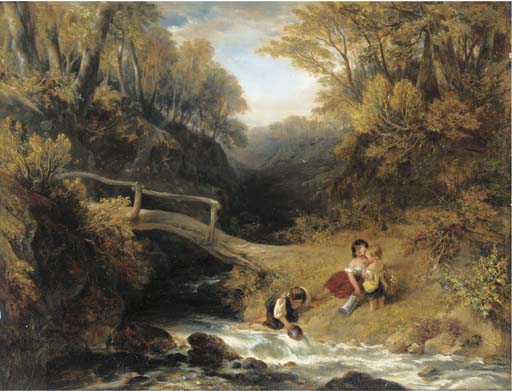WikiOO.org - Encyclopedia of Fine Arts - Målning, konstverk William Collins - Down By The Stream