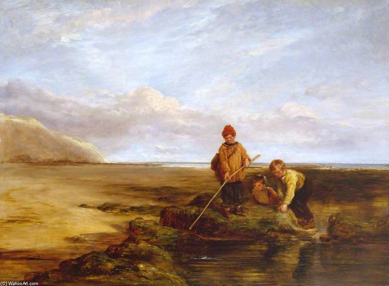 Wikioo.org - The Encyclopedia of Fine Arts - Painting, Artwork by William Collins - Prawn Fishing