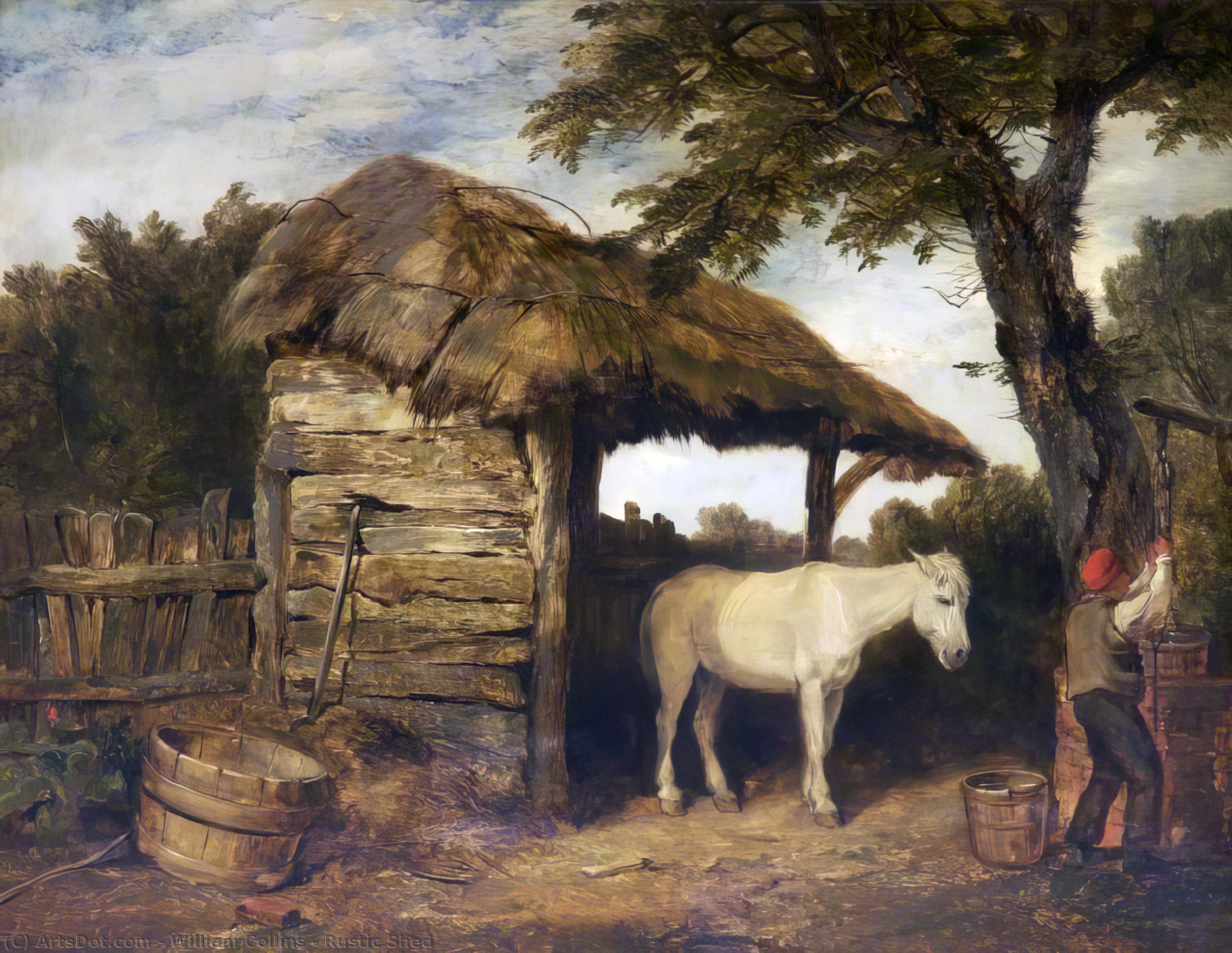 Wikioo.org - The Encyclopedia of Fine Arts - Painting, Artwork by William Collins - Rustic Shed
