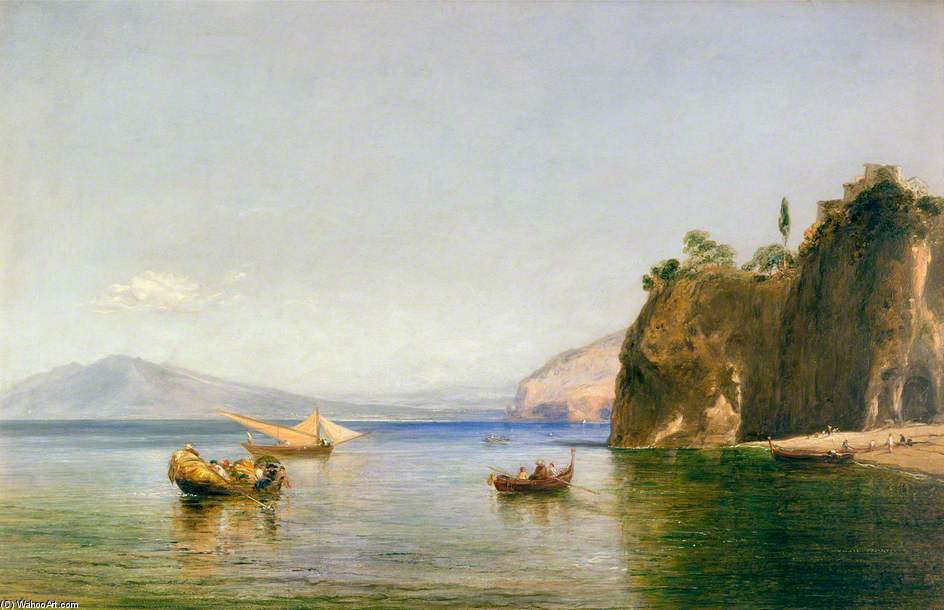 Wikioo.org - The Encyclopedia of Fine Arts - Painting, Artwork by William Collins - The Caves Of Ulysses At Sorrento, Naples