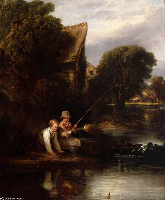 WikiOO.org - 백과 사전 - 회화, 삽화 William Collins - Young Anglers