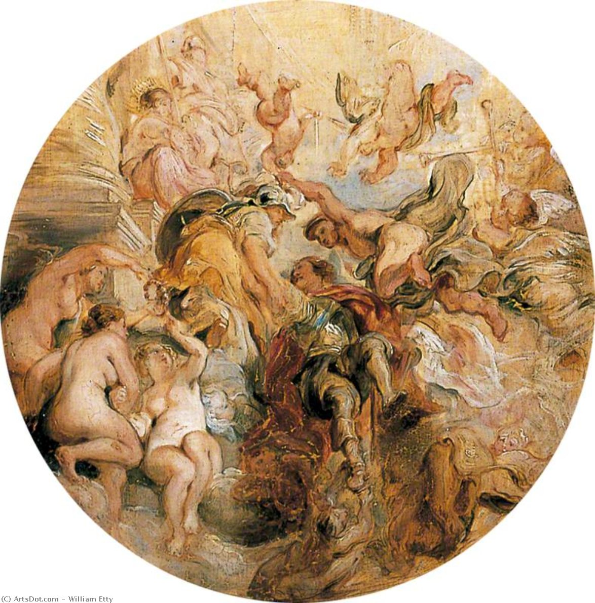 WikiOO.org - אנציקלופדיה לאמנויות יפות - ציור, יצירות אמנות William Etty - Apotheosis Of The Duke Of Buckingham