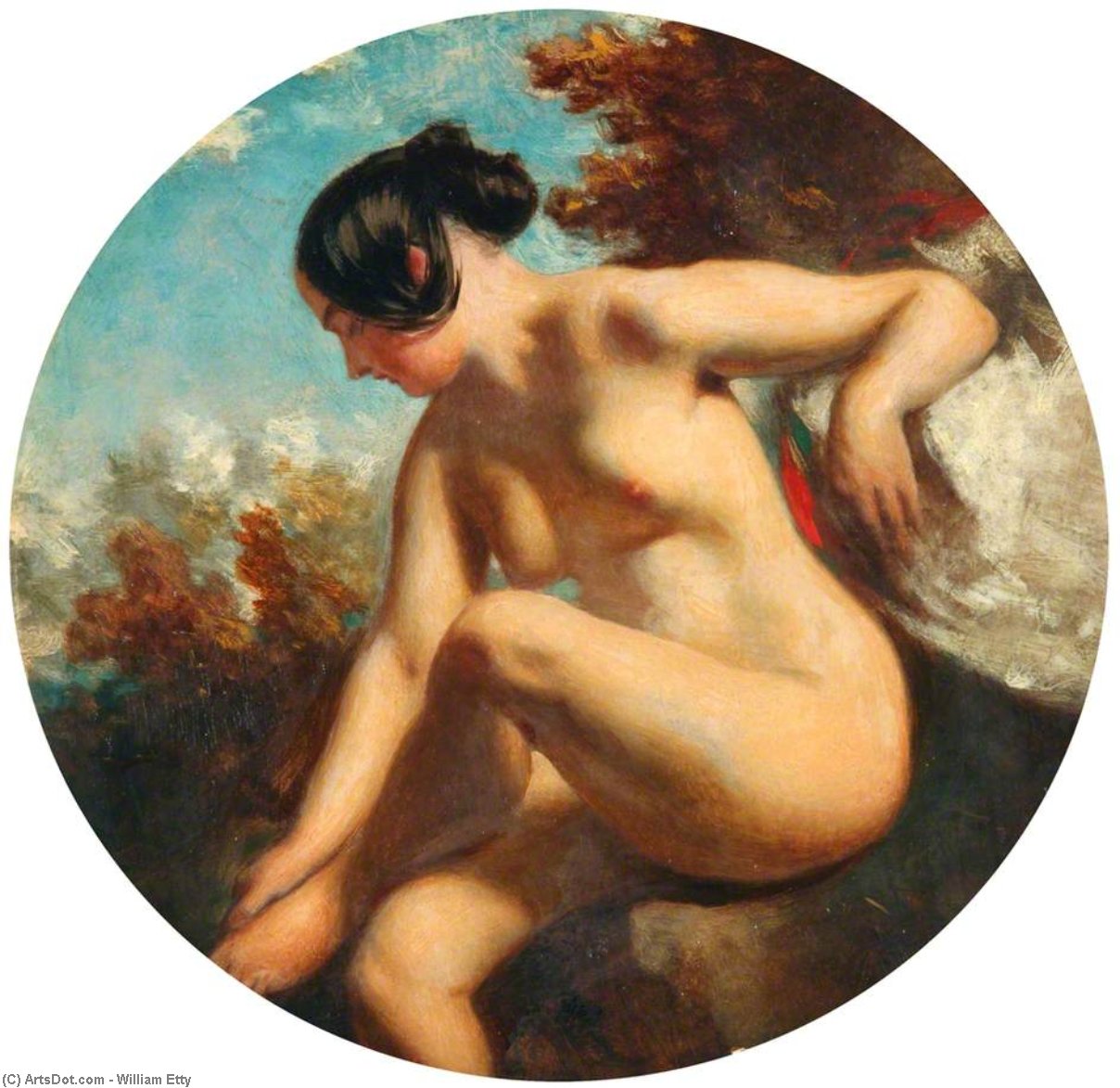 Wikioo.org - The Encyclopedia of Fine Arts - Painting, Artwork by William Etty - Bather Turned To The Left