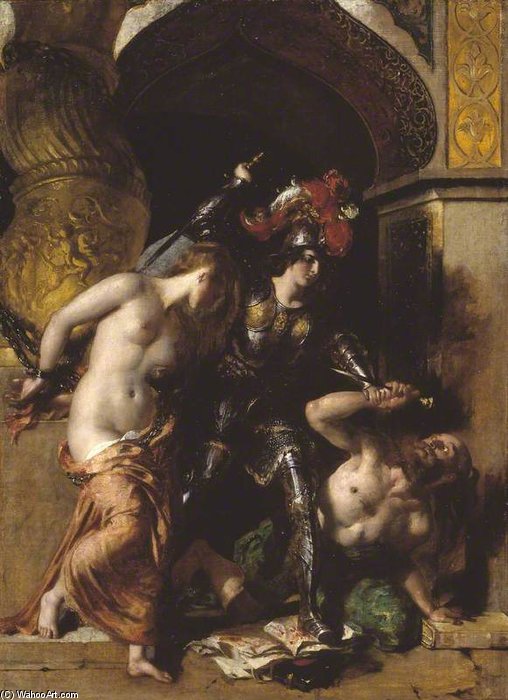 Wikioo.org – L'Enciclopedia delle Belle Arti - Pittura, Opere di William Etty - Britomart riscatta Faire Amoret
