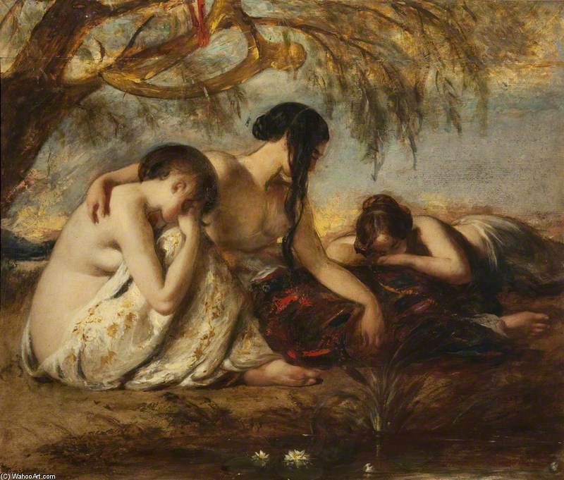 Wikioo.org - The Encyclopedia of Fine Arts - Painting, Artwork by William Etty - By The Waters Of Babylon We Sat Down And Wept
