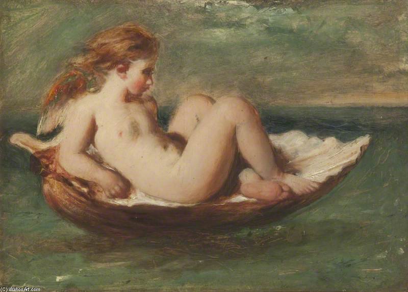 Wikioo.org - The Encyclopedia of Fine Arts - Painting, Artwork by William Etty - Cupid In A Shell