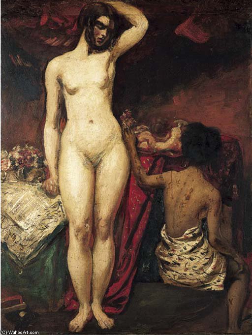 Wikioo.org - The Encyclopedia of Fine Arts - Painting, Artwork by William Etty - Female Nudes In An Interior