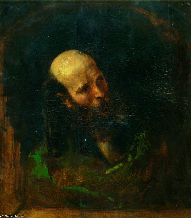 Wikioo.org – L'Enciclopedia delle Belle Arti - Pittura, Opere di William Etty - testa di un monaco