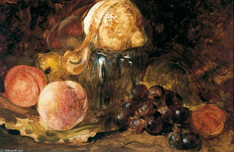 Wikioo.org – La Enciclopedia de las Bellas Artes - Pintura, Obras de arte de William Etty - Los limones Duraznos asícomo nueces