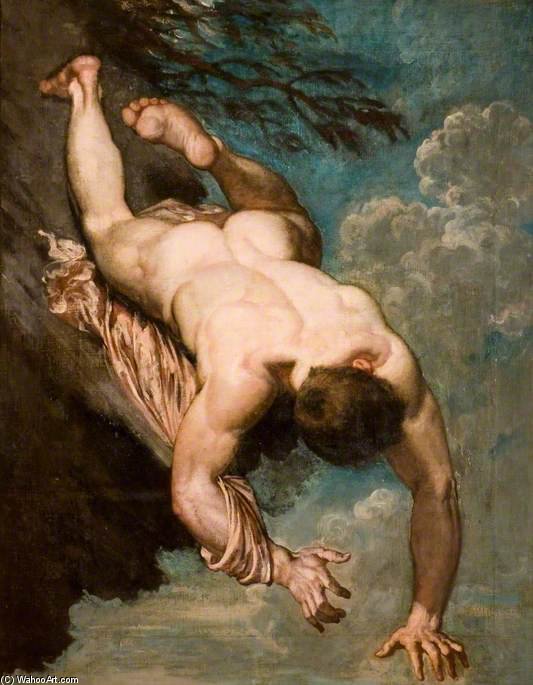Wikioo.org - The Encyclopedia of Fine Arts - Painting, Artwork by William Etty - Manlius Hurled From The Rock