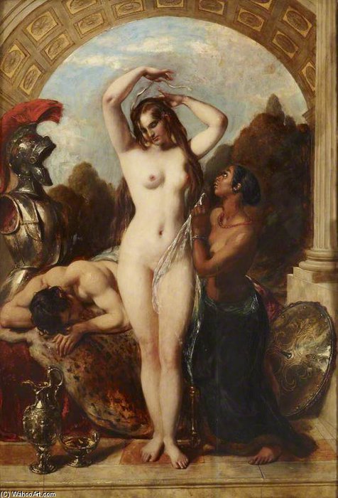 Wikioo.org - Encyklopedia Sztuk Pięknych - Malarstwo, Grafika William Etty - Mars, Venus And An Attendant