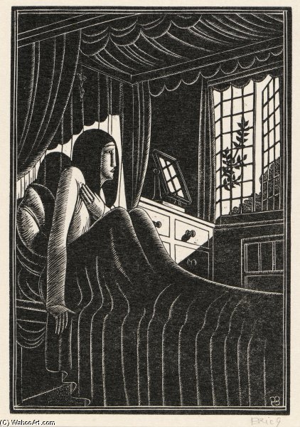 Wikioo.org - The Encyclopedia of Fine Arts - Painting, Artwork by Eric Gill - Autumn Midnight -