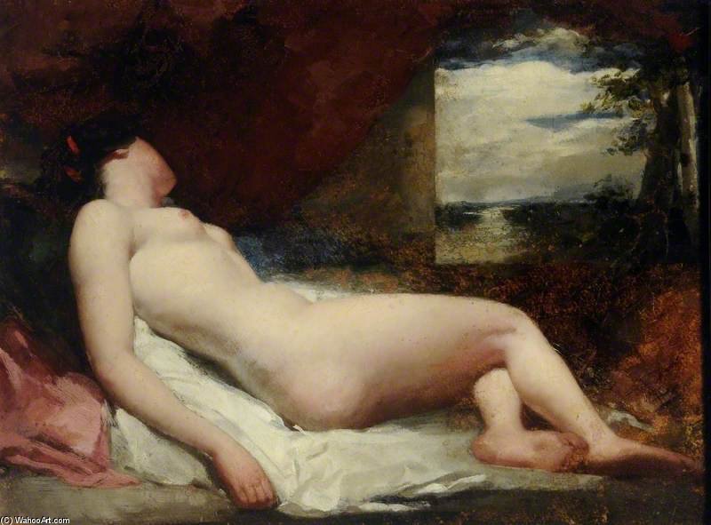 Wikioo.org – La Enciclopedia de las Bellas Artes - Pintura, Obras de arte de William Etty - desnuda reclinada