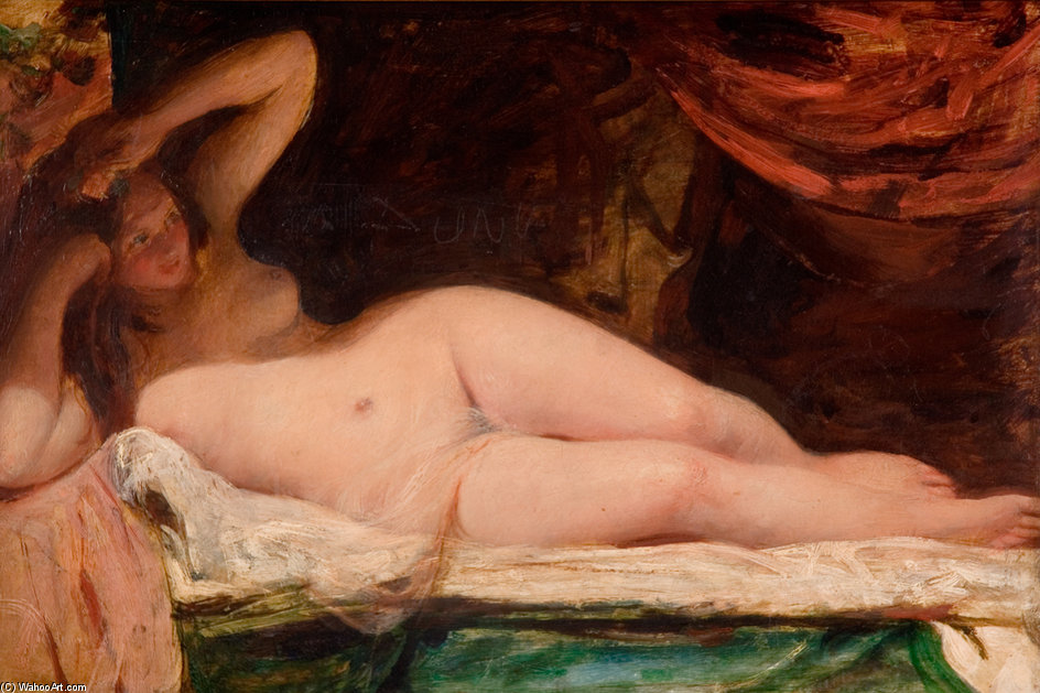 Wikioo.org - Bách khoa toàn thư về mỹ thuật - Vẽ tranh, Tác phẩm nghệ thuật William Etty - Reclining Nude