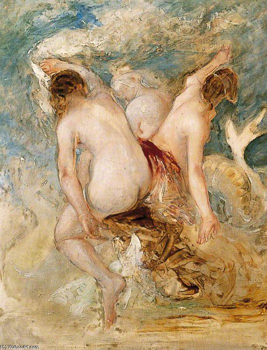 Wikioo.org - The Encyclopedia of Fine Arts - Painting, Artwork by William Etty - Sketch For 'youth At The Prow And Pleasure At The Helm'