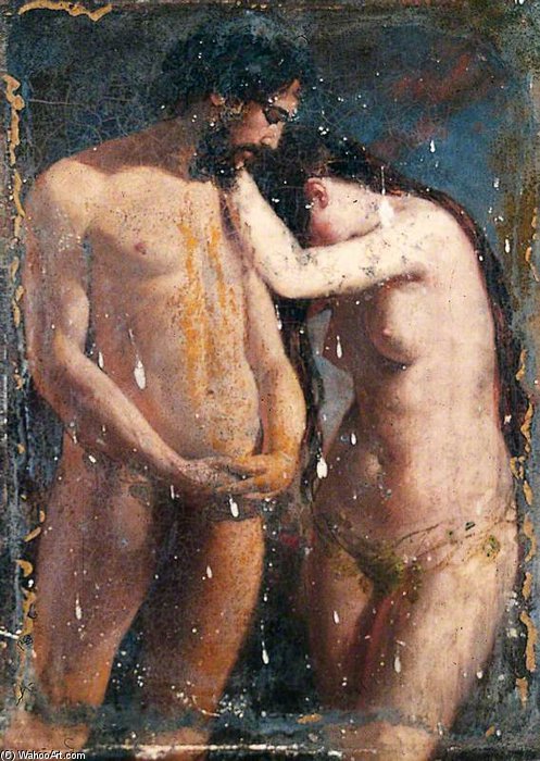 Wikioo.org - The Encyclopedia of Fine Arts - Painting, Artwork by William Etty - Sketch Of Adam And Eve