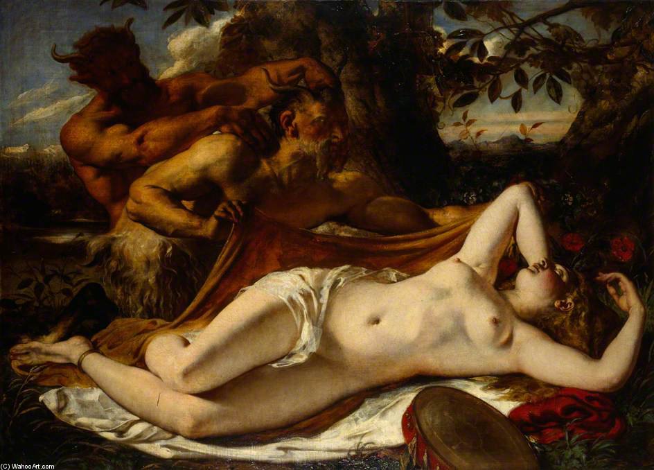 Wikioo.org - The Encyclopedia of Fine Arts - Painting, Artwork by William Etty - Sleeping Nymphs And Satyrs