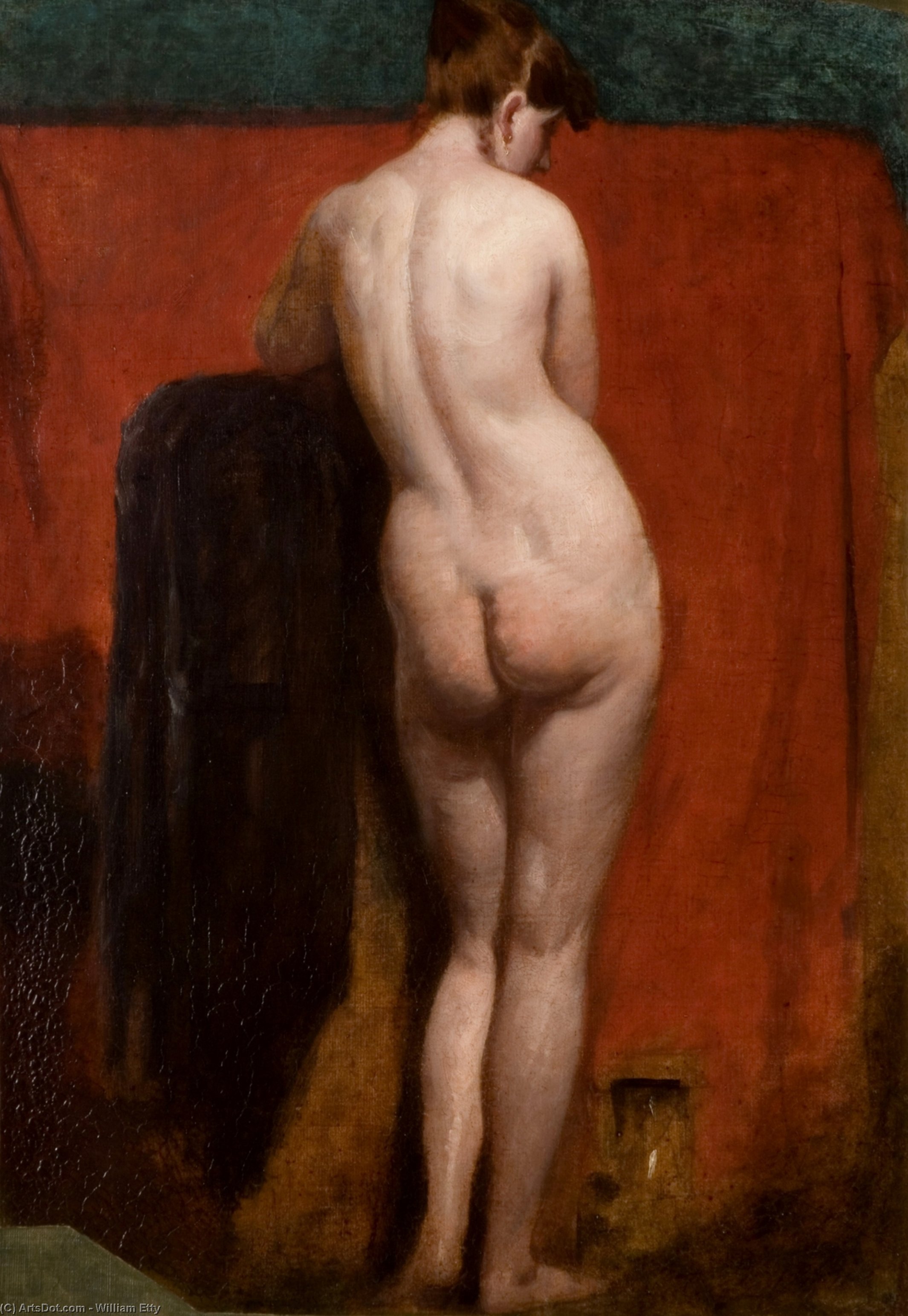 Wikioo.org - The Encyclopedia of Fine Arts - Painting, Artwork by William Etty - Standing Female Nude -