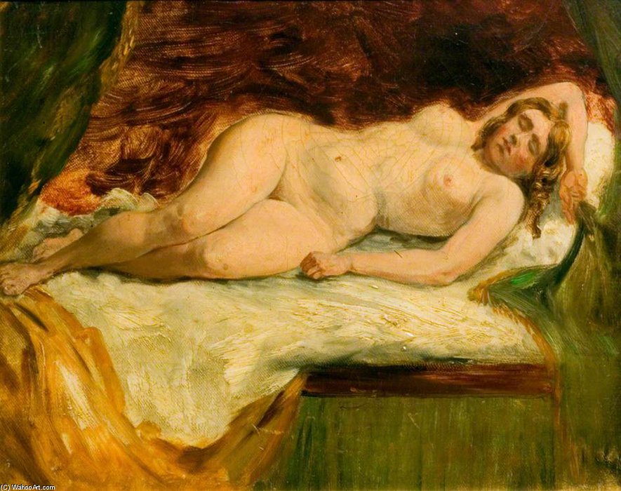 Wikioo.org - The Encyclopedia of Fine Arts - Painting, Artwork by William Etty - Study Of A Nude Female Sleeping
