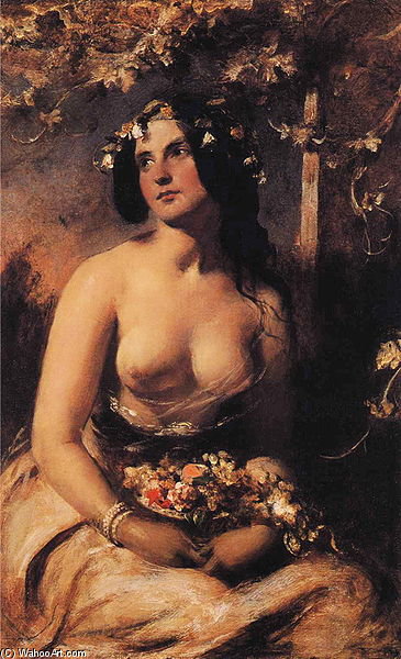 Wikioo.org - The Encyclopedia of Fine Arts - Painting, Artwork by William Etty - The Flower Girl