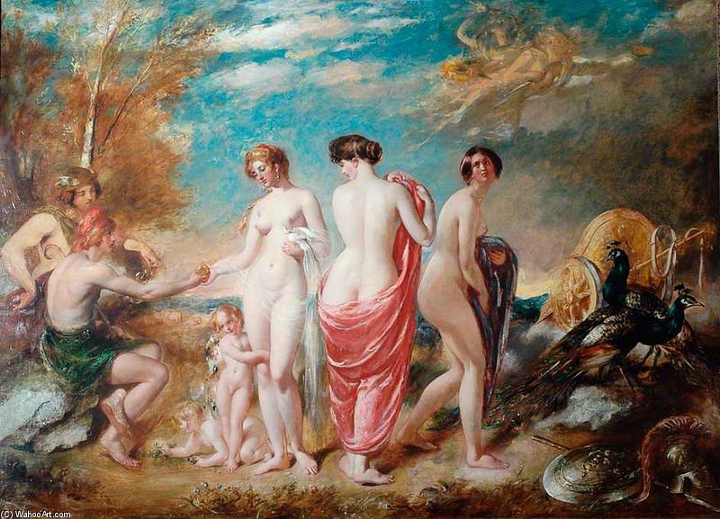 Wikioo.org - The Encyclopedia of Fine Arts - Painting, Artwork by William Etty - The Judgement Of Paris -