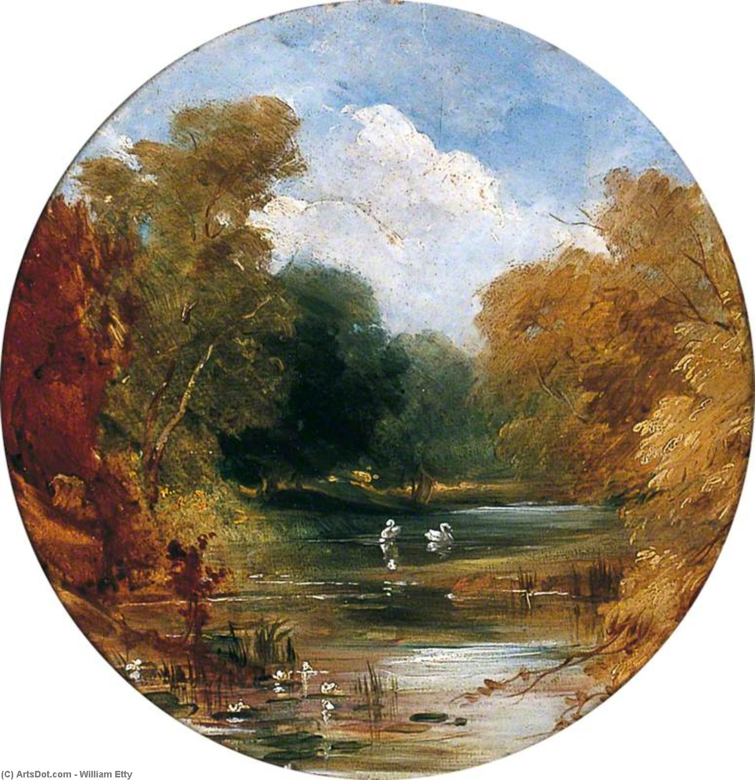 Wikioo.org - The Encyclopedia of Fine Arts - Painting, Artwork by William Etty - The Plantation At Acomb