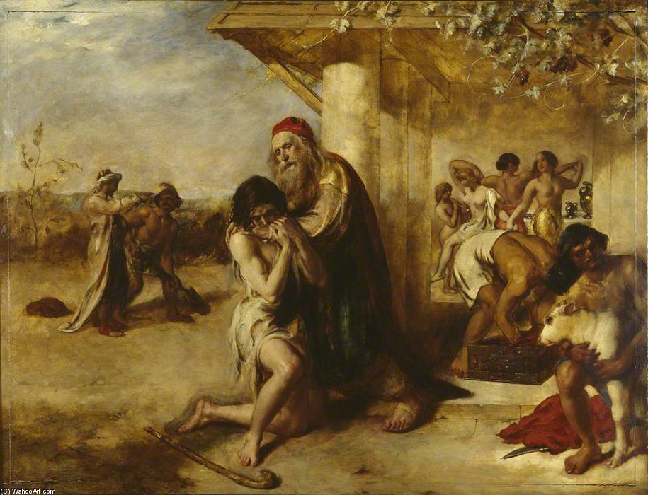 WikiOO.org - Encyclopedia of Fine Arts - Festés, Grafika William Etty - The Repentant Prodigal's Return To His Father