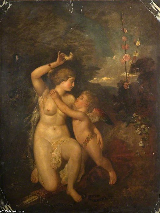 Wikioo.org – La Enciclopedia de las Bellas Artes - Pintura, Obras de arte de William Etty - Venus y cupido