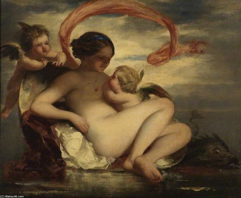 Wikioo.org – La Enciclopedia de las Bellas Artes - Pintura, Obras de arte de William Etty - Venus y Cupido