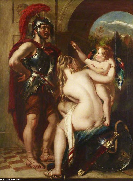 Wikioo.org - The Encyclopedia of Fine Arts - Painting, Artwork by William Etty - Venus, Cupid And Mars