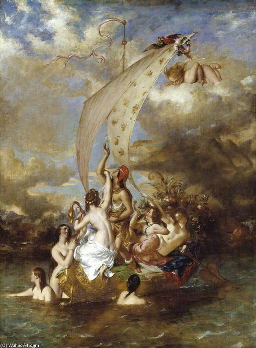 Wikioo.org - The Encyclopedia of Fine Arts - Painting, Artwork by William Etty - Youth On The Prow, And Pleasure At The Helm