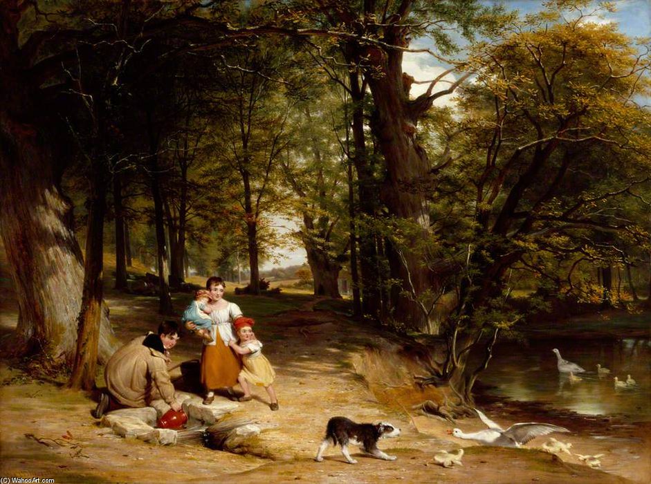 Wikioo.org - The Encyclopedia of Fine Arts - Painting, Artwork by William Frederick Witherington - Landscape With Figures