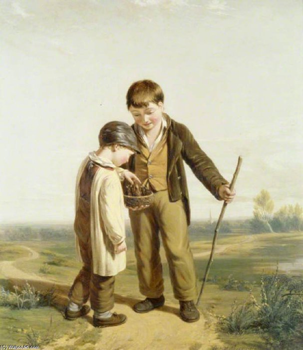 Wikioo.org – La Enciclopedia de las Bellas Artes - Pintura, Obras de arte de William Frederick Witherington - Padres con hijos de pájaro