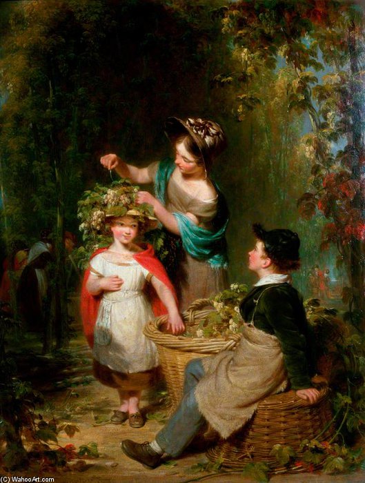 Wikioo.org - The Encyclopedia of Fine Arts - Painting, Artwork by William Frederick Witherington - The Hop Garland -