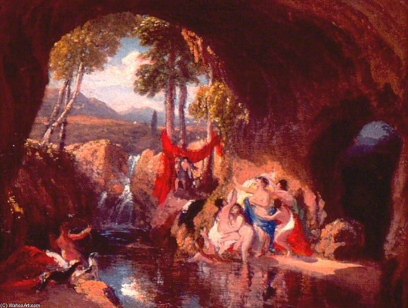 WikiOO.org - Encyclopedia of Fine Arts - Målning, konstverk William Havell - Diana And Acteon (the Bath Of Diana)