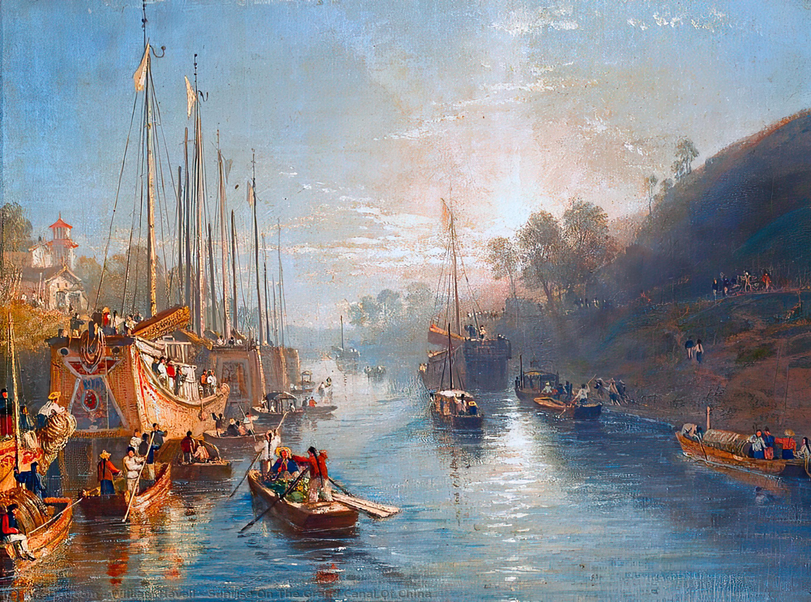 WikiOO.org – 美術百科全書 - 繪畫，作品 William Havell - 日出 的  大  运河  的  中国