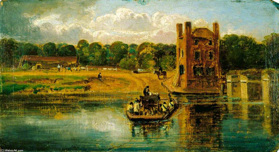 Wikioo.org - The Encyclopedia of Fine Arts - Painting, Artwork by William Havell - The Thames At Datchet Ferry