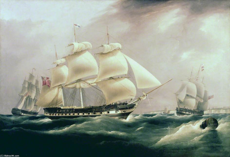 Wikioo.org - The Encyclopedia of Fine Arts - Painting, Artwork by William John Huggins - East Indiaman 'herefordshire'