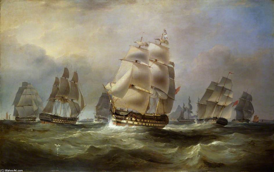WikiOO.org - Encyclopedia of Fine Arts - Målning, konstverk William John Huggins - East Indiamen In The China Seas