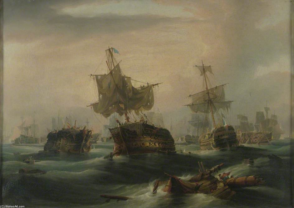 WikiOO.org - Encyclopedia of Fine Arts - Målning, konstverk William John Huggins - The Battle Of Trafalgar