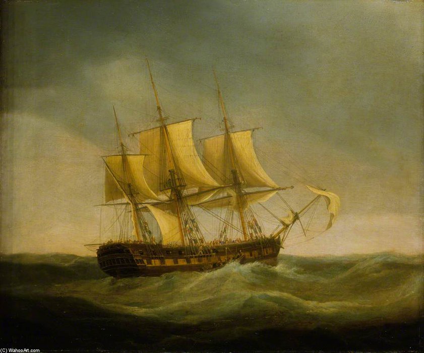 Wikioo.org - The Encyclopedia of Fine Arts - Painting, Artwork by William John Huggins - The East Indiaman 'saint Vincent' Saving The Crew Of The East Indiaman 'ganges'