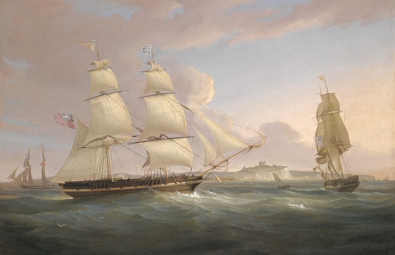 WikiOO.org - Енциклопедия за изящни изкуства - Живопис, Произведения на изкуството William John Huggins - The Merchant Snow Peru Off Dover
