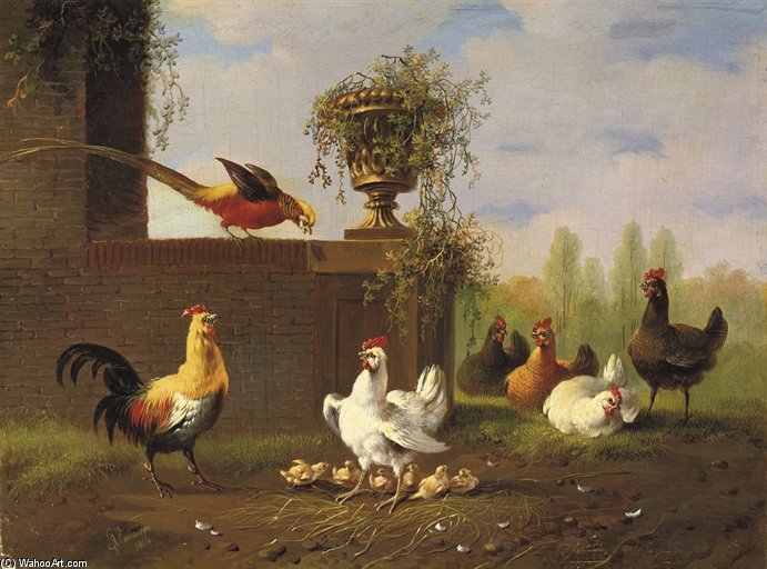 Wikioo.org - The Encyclopedia of Fine Arts - Painting, Artwork by Albertus Verhoesen - A Feathered Feast