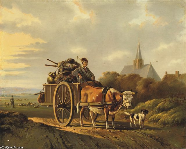 Wikioo.org – L'Enciclopedia delle Belle Arti - Pittura, Opere di Albertus Verhoesen - andando al mercato
