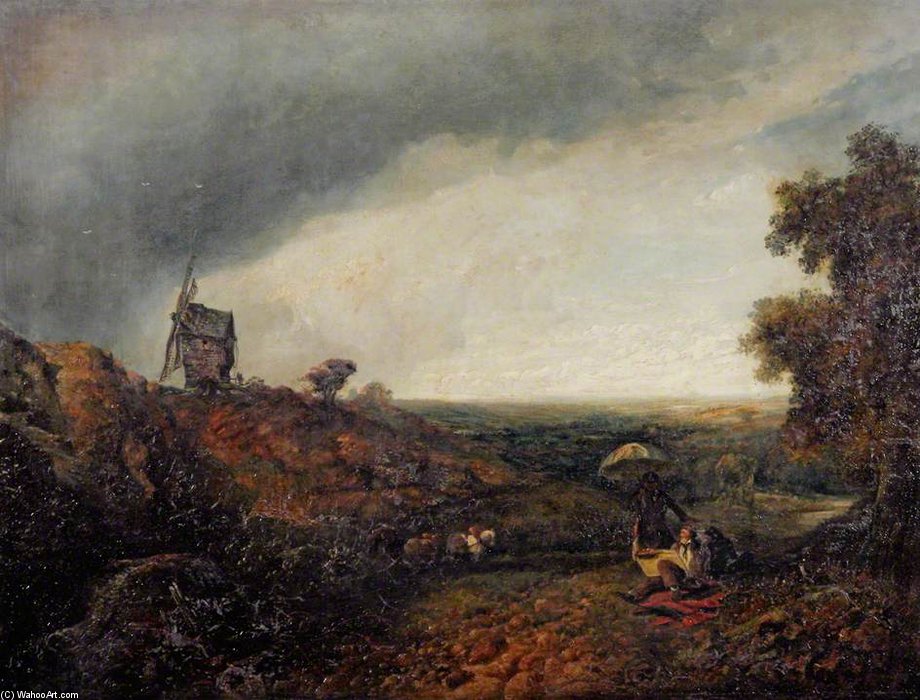 Wikioo.org – L'Enciclopedia delle Belle Arti - Pittura, Opere di Alfred George Stannard - Una Vista Di Gresham vicino Cromer