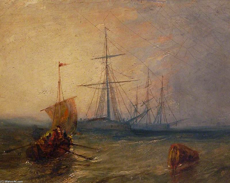 WikiOO.org - Güzel Sanatlar Ansiklopedisi - Resim, Resimler Alfred George Stannard - Pilot Boat Going Off
