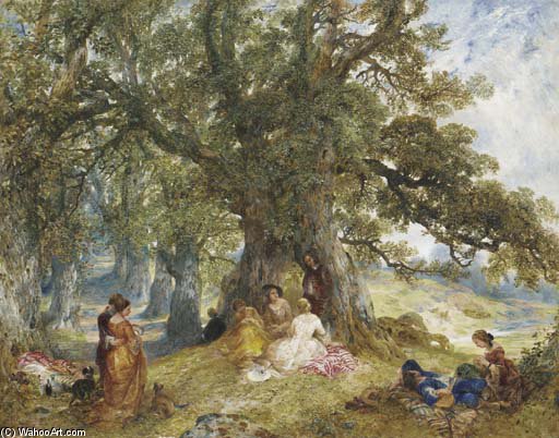 Wikioo.org - The Encyclopedia of Fine Arts - Painting, Artwork by Alfred Joseph Woolmer - Garden Party -